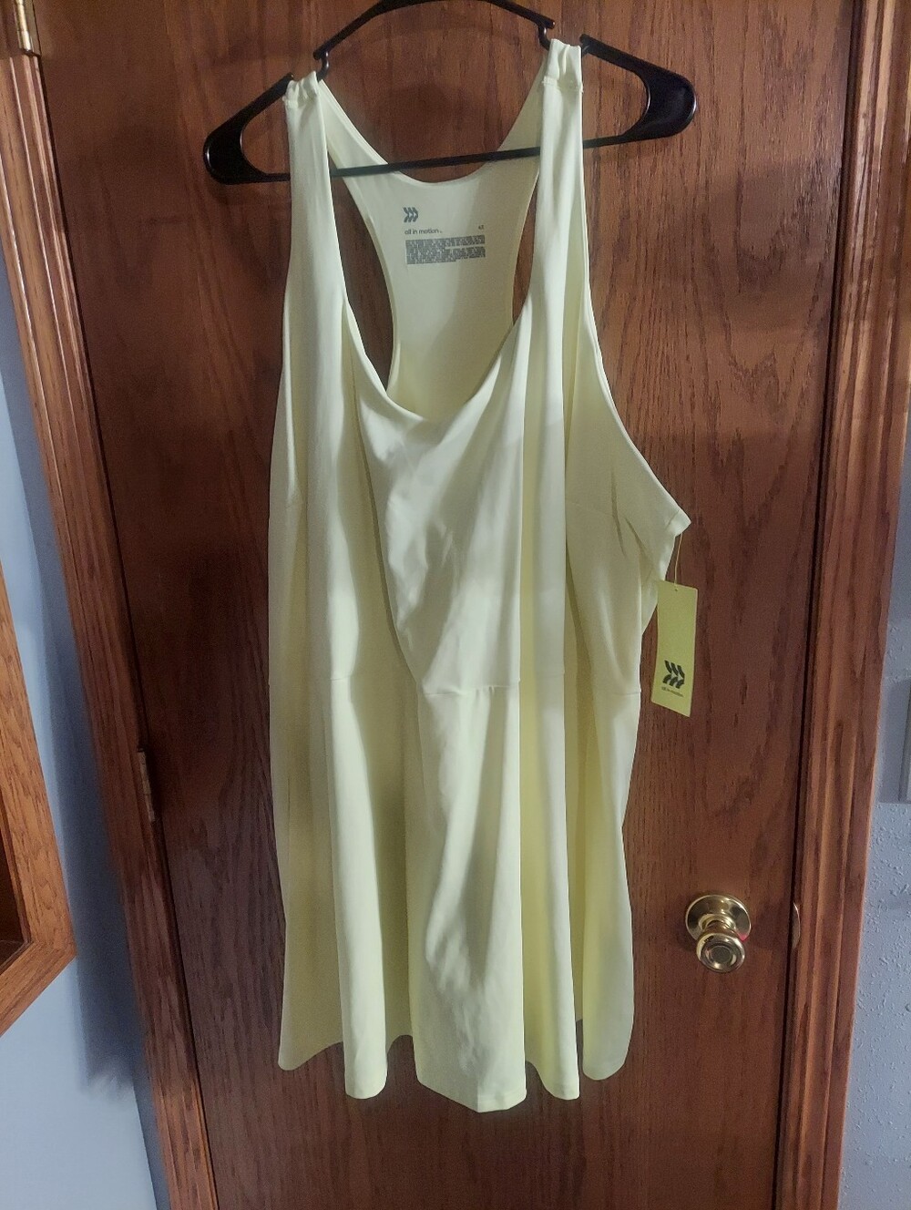 NWT All in Motion Lemon Yellow Athletic Dress Racerback UPF 50+ - Size 4X